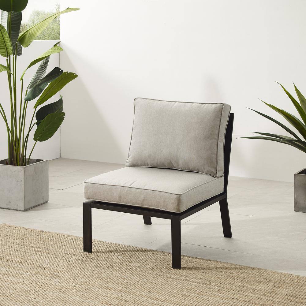 Alt View 8. Crosley Furniture - Clark Armless Outdoor Sectional Chair - Taupe.
