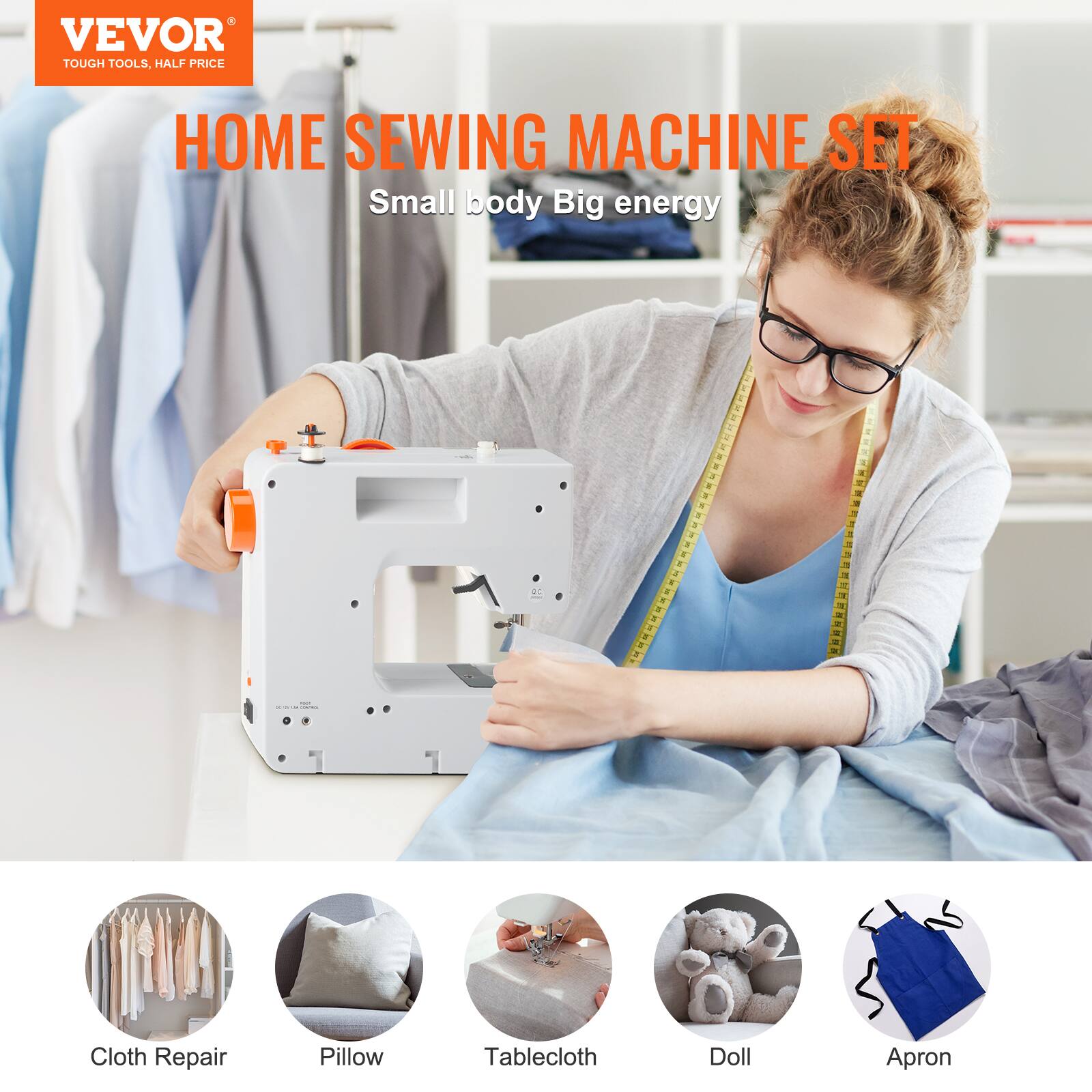 VEVOR TOUGH TOOLS, HALF PRICE HOME SEWING MACHINE SET | Small body Big energy | Cloth Repair | Pillow | Tablecloth | Doll | Apron