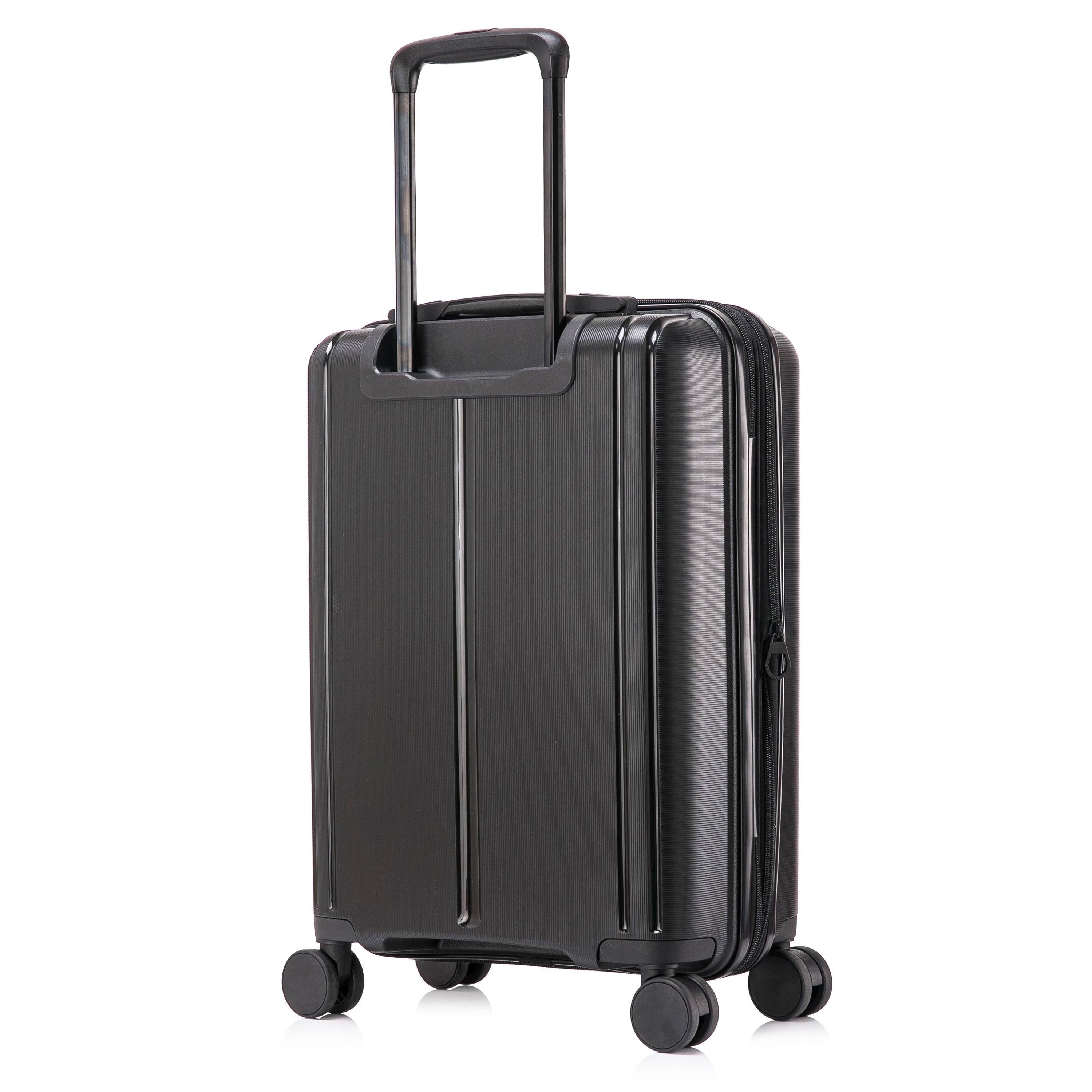 Alt View 3. DUKAP - Airley Lightweight Hardside Spinner Luggage 20" Carry-On - BLACK.