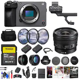 FX30 Digital Cinema Camera with XLR Handle Unit + Sony E 10-20mm Lens + More