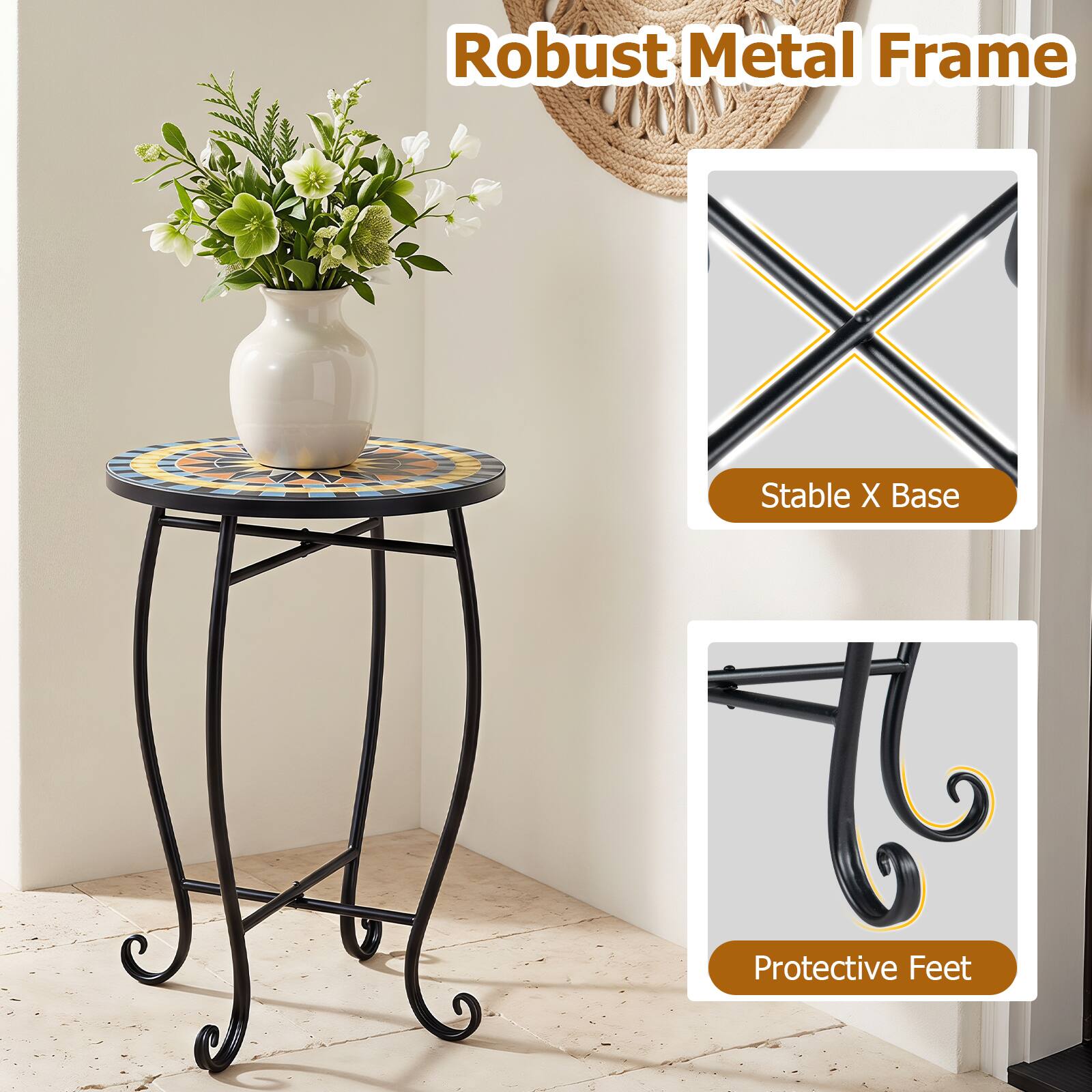 Robust Metal Frame  
Stable X Base  
Protective Feet