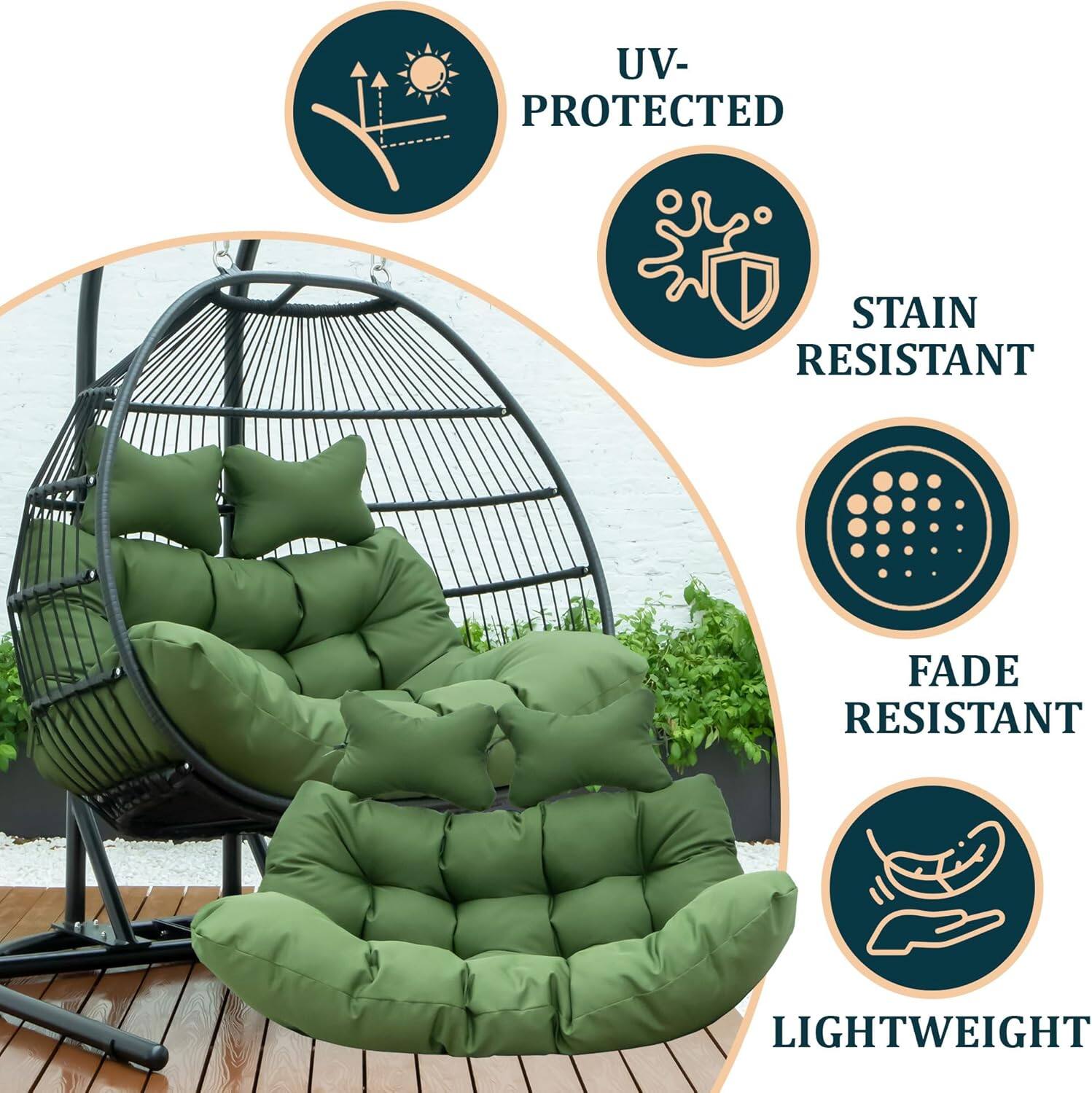 UV-Protected, Stain Resistant, Fade Resistant, Lightweight
