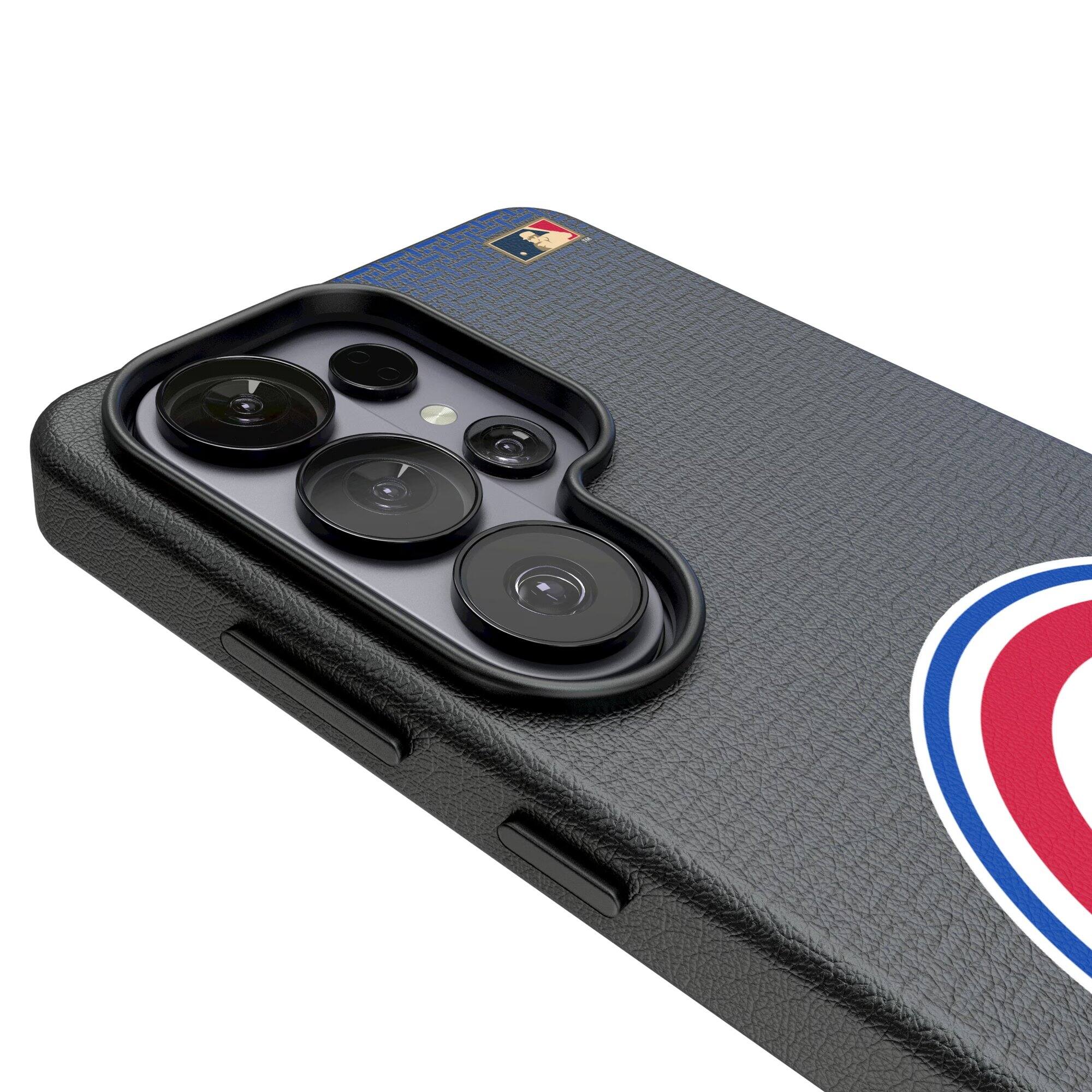 Alt View 2. Keyscaper - Chicago Cubs Cooperstown Collection 1948-1956 Galaxy Magnetic Bump Case - S25 Plus - Black.