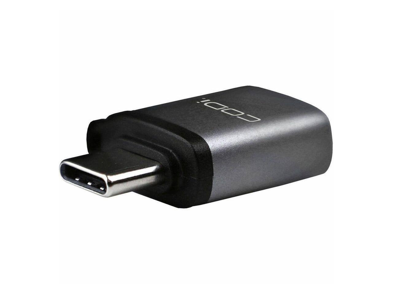 Alt View 1. CODi - CODi USB-C to USB-A Adapter, 10Gbps, Space Gray - Gray Aluminum.