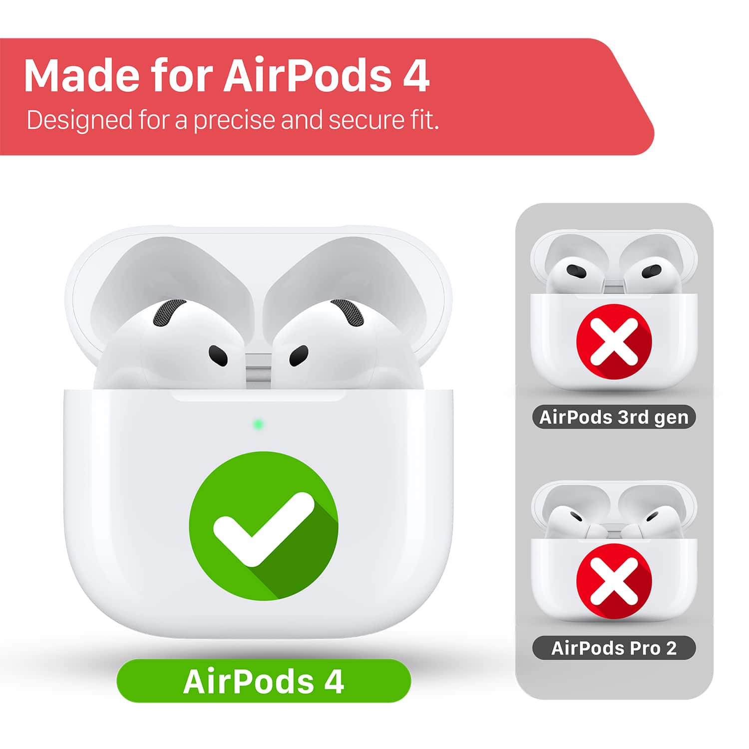Vena For AirPods 4 Case Cover with Lock, Compatible with Apple