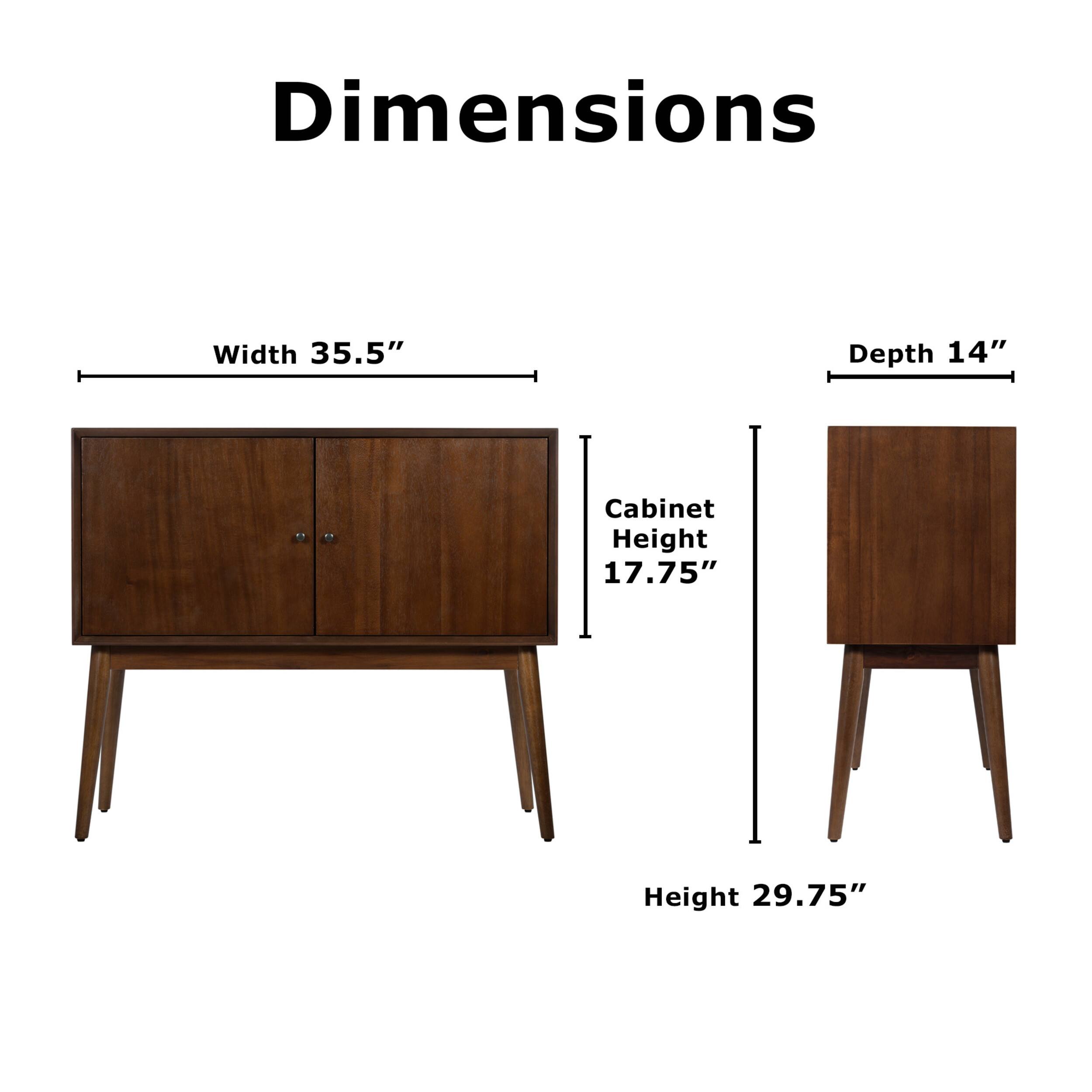 Left. Adore Decor - Brookline Classic 2-Door Cabinet - Walnut Brown.