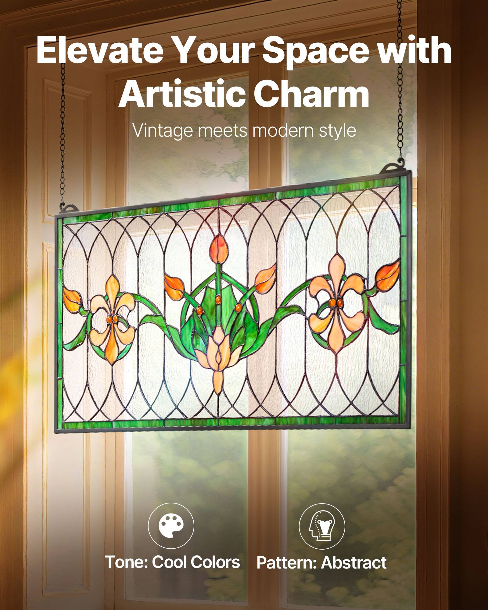 Elevate Your Space with Artistic Charm  
Vintage meets modern style  

Tone: Cool Colors  
Pattern: Abstract