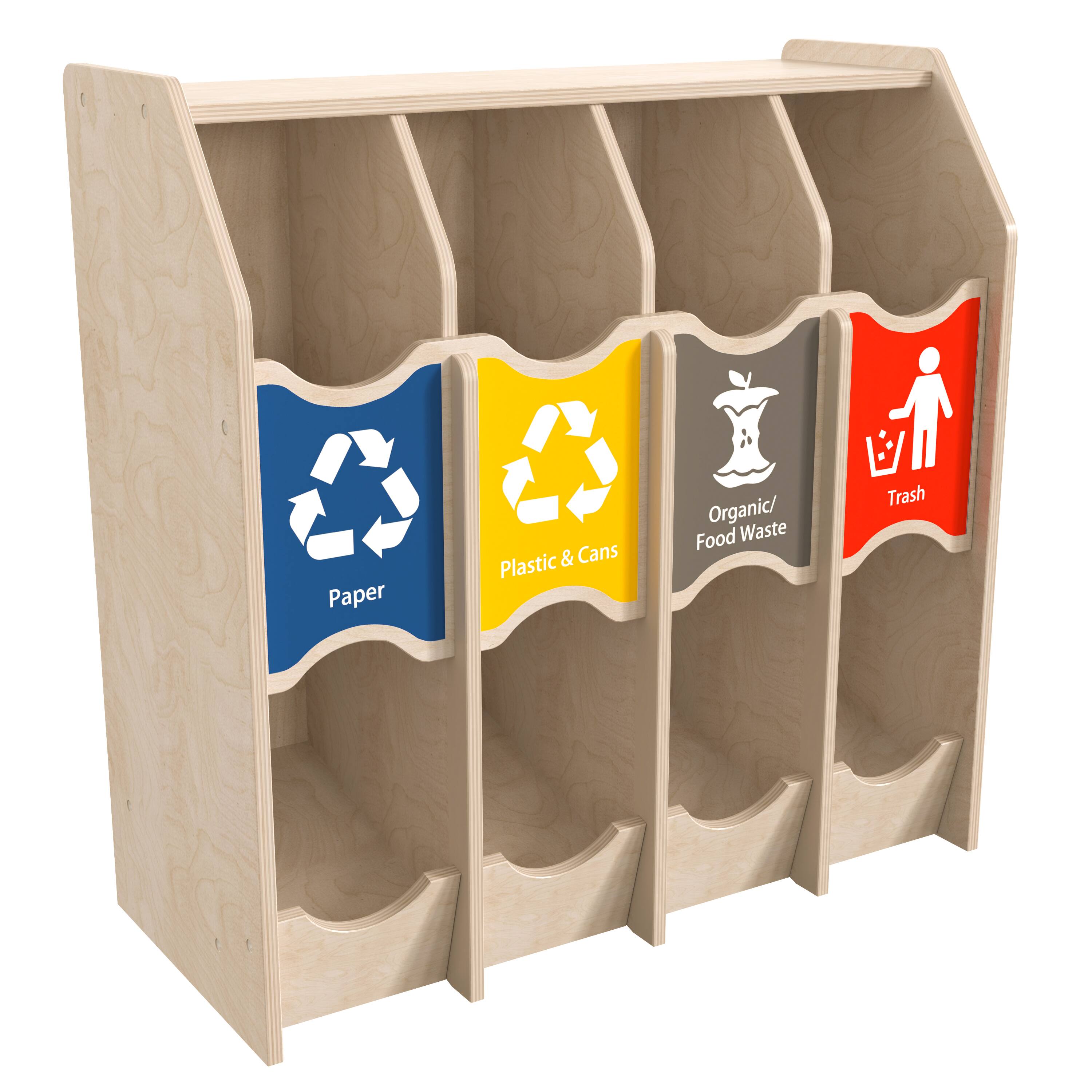 Paper  
Plastic & Cans  
Organic/ Food Waste  
Trash