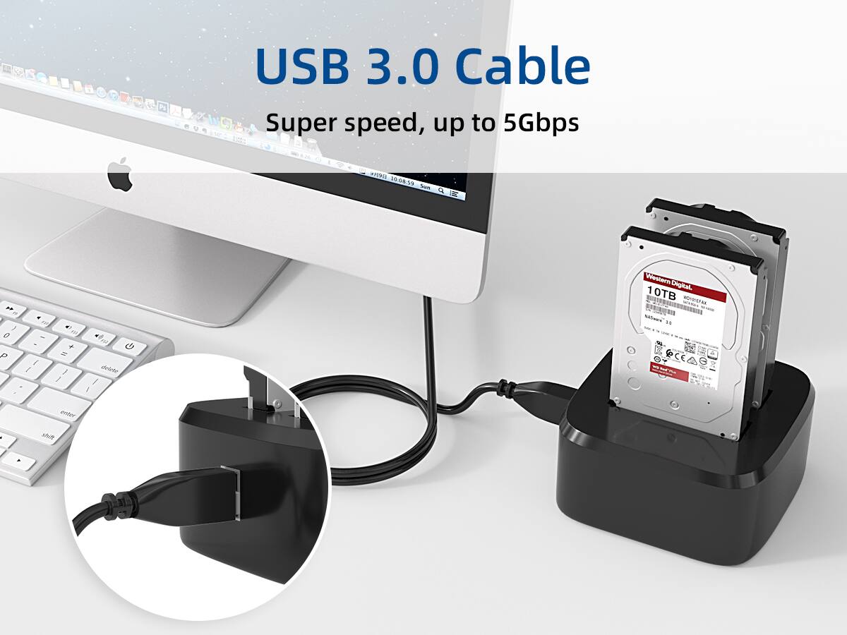 USB 3.0 Cable  
Super speed, up to 5Gbps  

Western Digital  
10TB  

10:08:59  
Sun