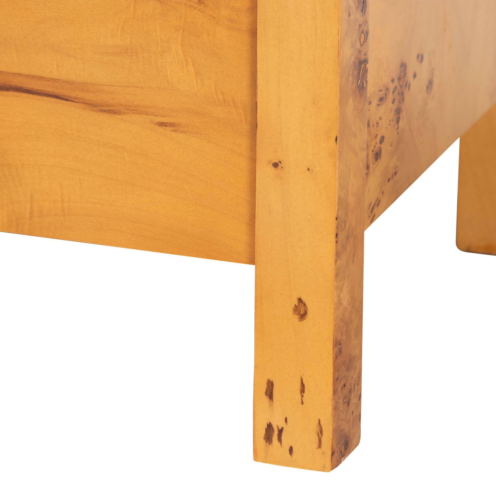 Alt View 2. bali & pari - Azmi Modern and Contemporary Natural Mappa Burl Wood 2-Drawer Nightstand - Light Mappa Burl.