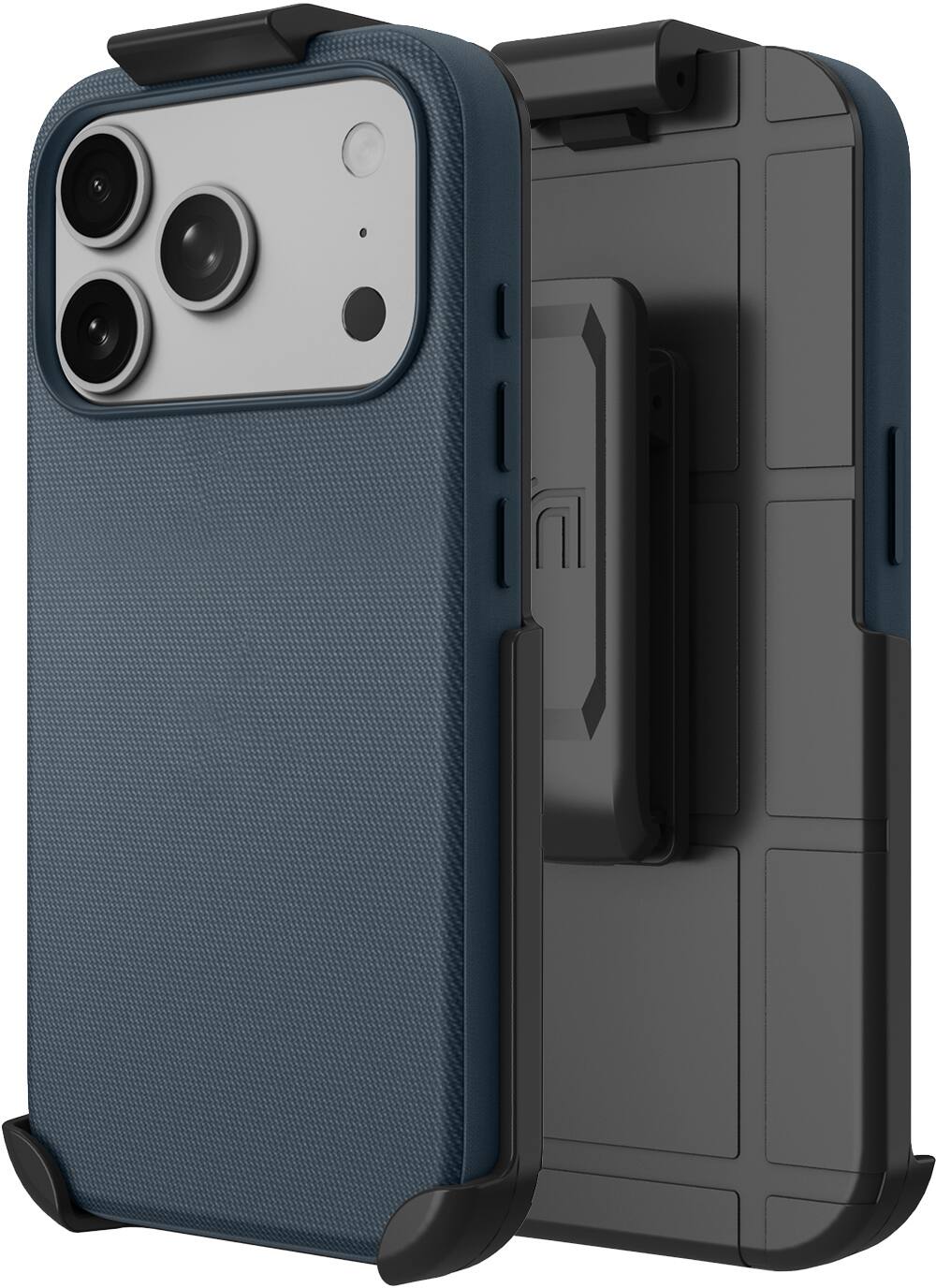 Alt View 9. Nakedcellphone - Woven Combo for iPhone 17 Pro Case - Compatible with MagSafe - with Rotating Belt Clip Holster Holder - Navy Blue.