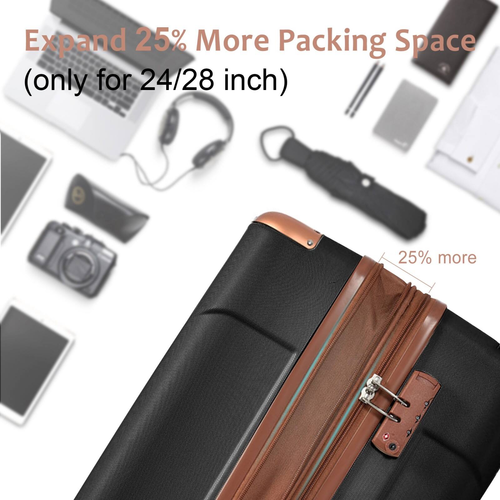 Expand 25% More Packing Space (only for 24/28 inch)

25% more