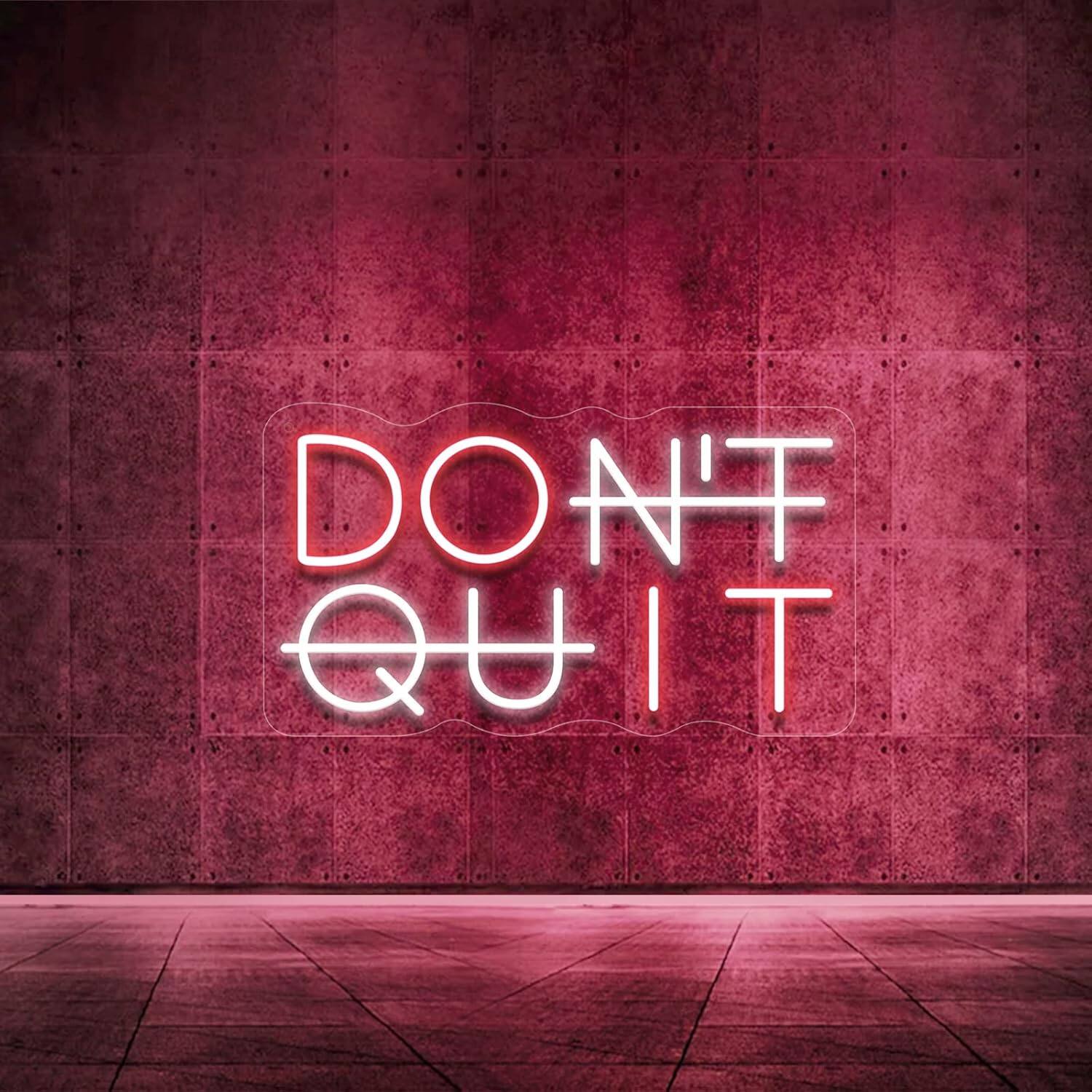 Auledio - Don't Quit LED Neon Sign for Wall Decor DO IT Neon Lights Party Decorations USB Powered Switch LED Neon Lights - Red&White