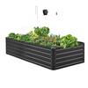 Front. VEVOR - Metal Raised Garden Bed, 6.7 x 3 x 1.5 ft Outdoor Galvalume Planter Garden Box, Open Bottom Design, Large Planter Raised - Gray.