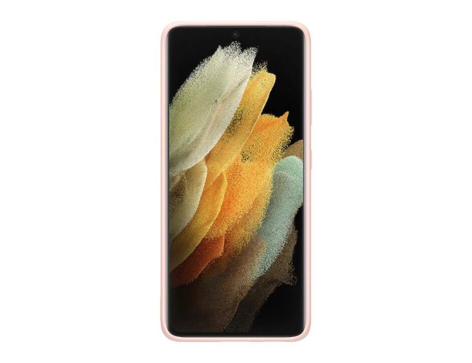Angle. Samsung - Samsung Galaxy S21 Ultra 5G Silicone Cover | Color: Pink - Pink.