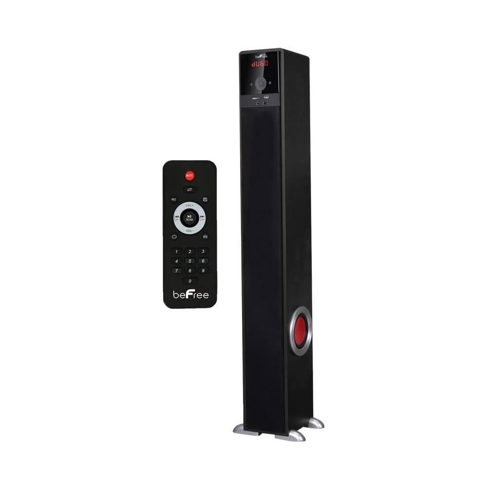 Angle. beFree Sound - 4" Powered 3-Way Wireless Speaker (Each) - Black.