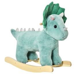 Siljoy - Triceratops Rocking Horse with Sound, Plush Toy, 99lb Load, Dark Ages 3-6 - Green