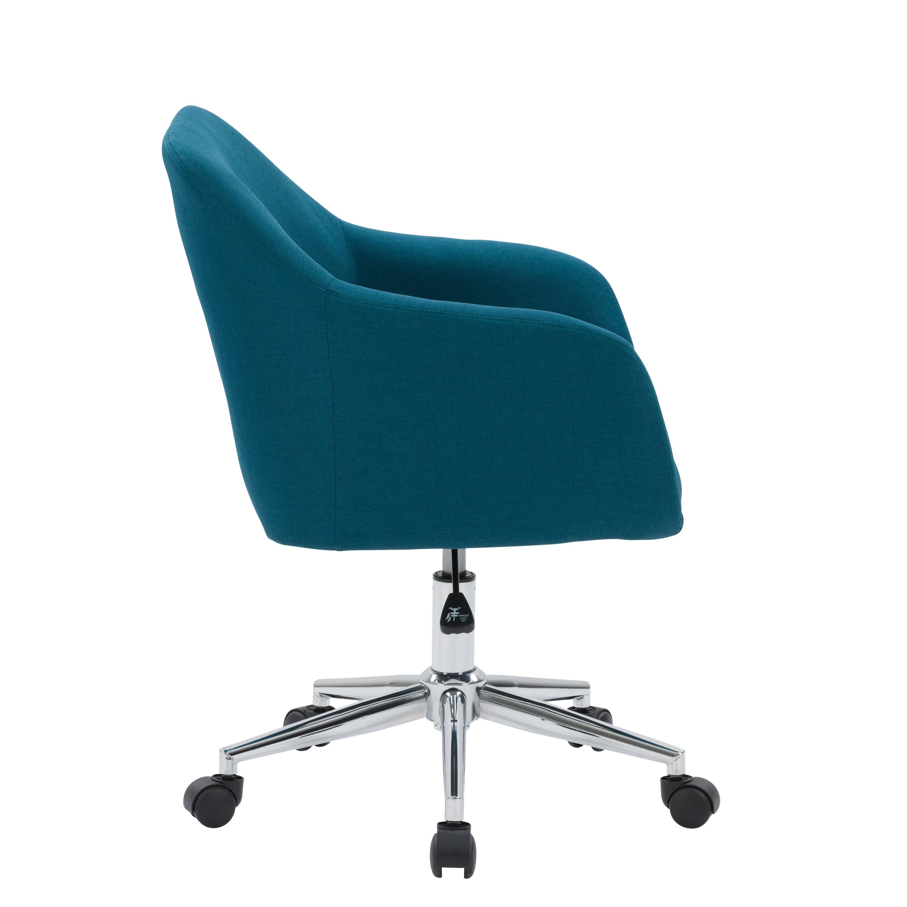 Alt View 12. CorLiving - Marlowe Upholstered Chrome Base Task Chair - Dark Blue.