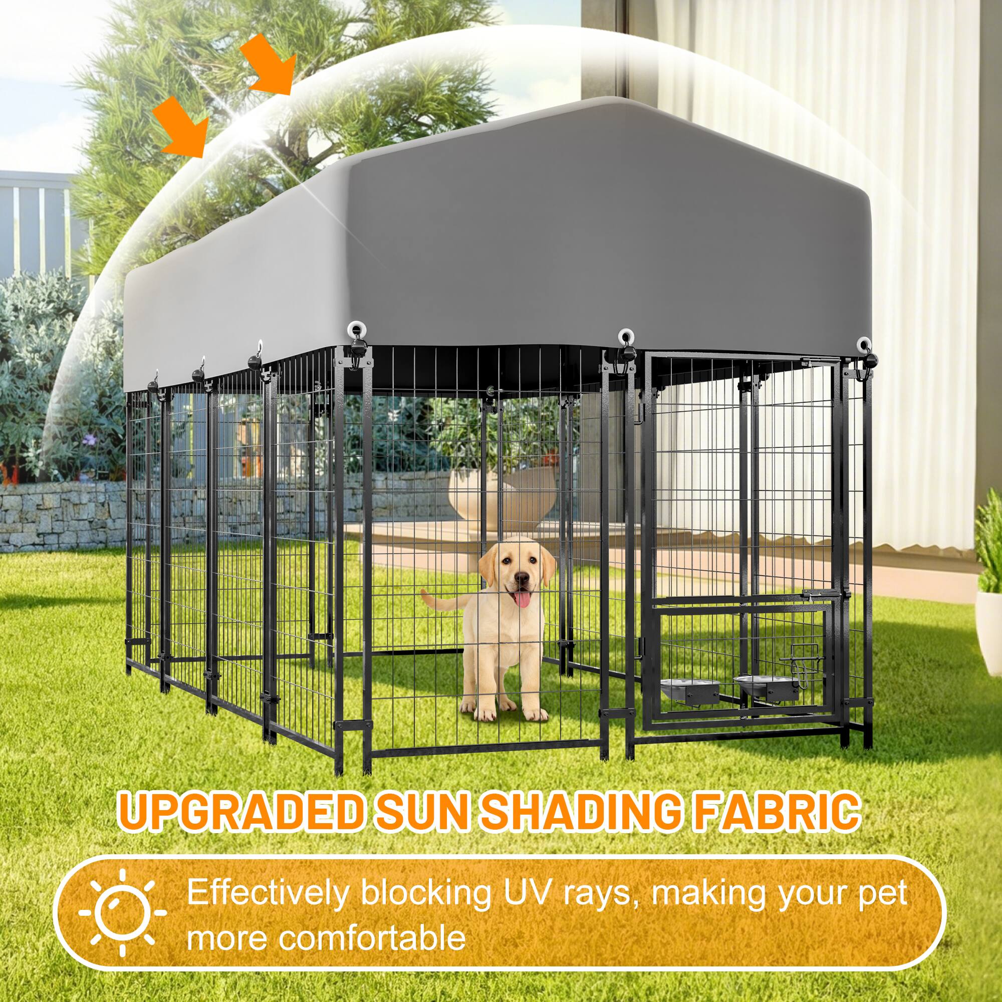 UPGRADED SUN SHADING FABRIC  
Effectively blocking UV rays, making your pet more comfortable