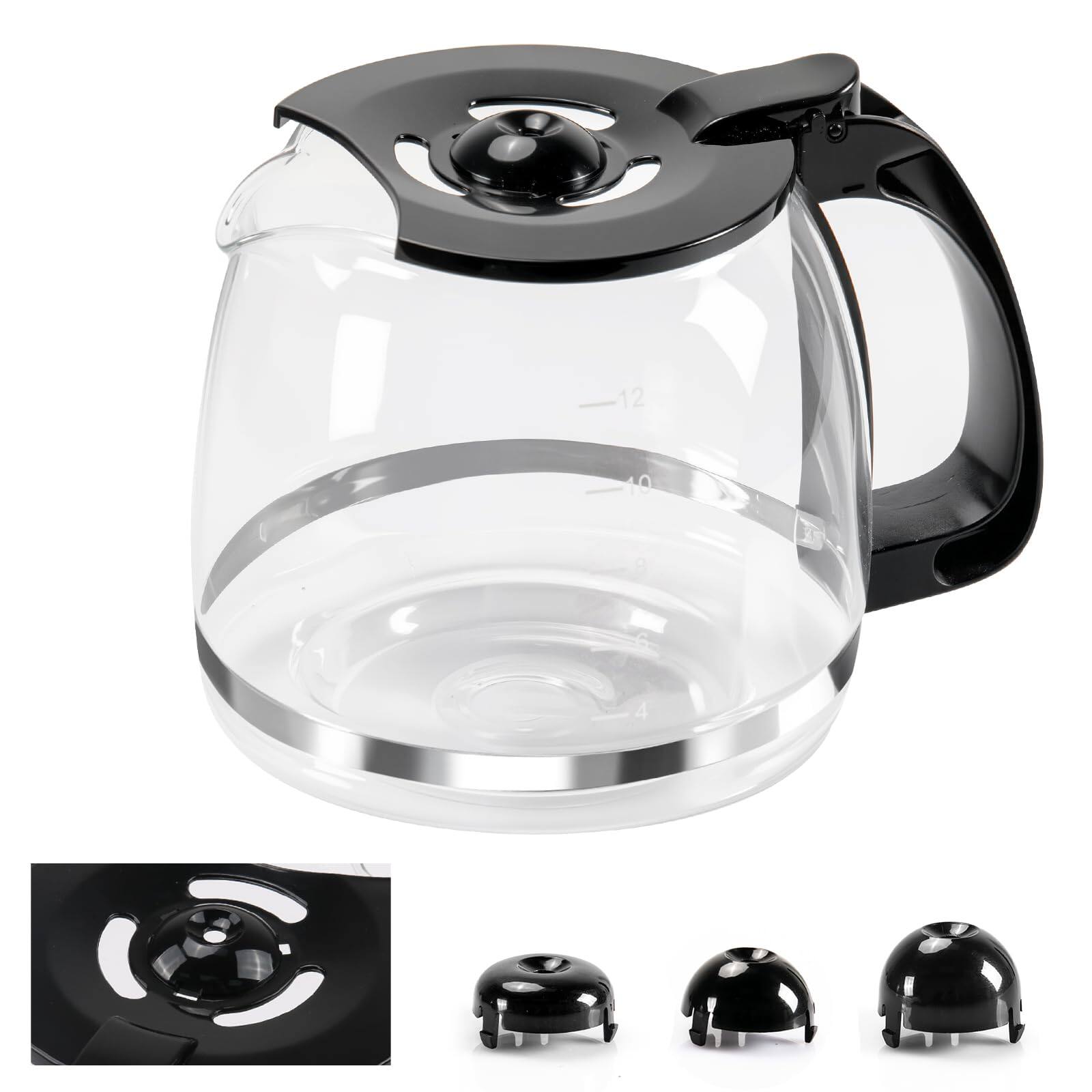 Front. Dapper Styles - 12-cup Glass Coffee Carafe Replacement Pot Compatible With Hamilton Beach Flexbrew 12 Cup Maker 49902 - Default.