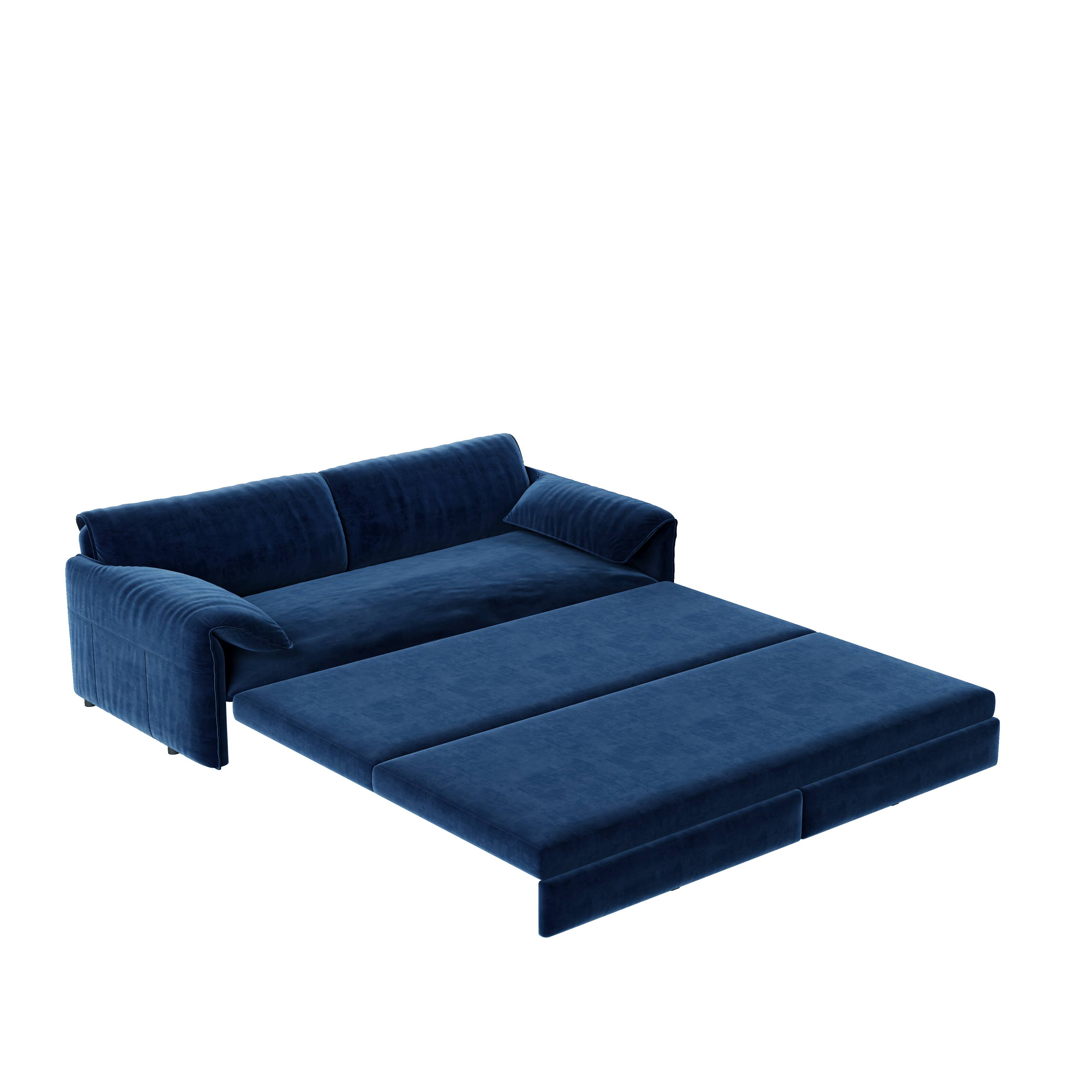 Alt View 9. Tiramisubest - Queen Pull Out Sofa Bed,3-in-1 Convertible Sleeper Sofa with Side Storage,Velvet Loveseat for Living Room,Office,Blue - Blue.
