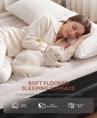 SOFT FLOCKED SLEEPING SURFACE  
A cozy top layer designed for a more comfortable rest  
Quiet Comfort  
Less Disturbance  
Peaceful Rest