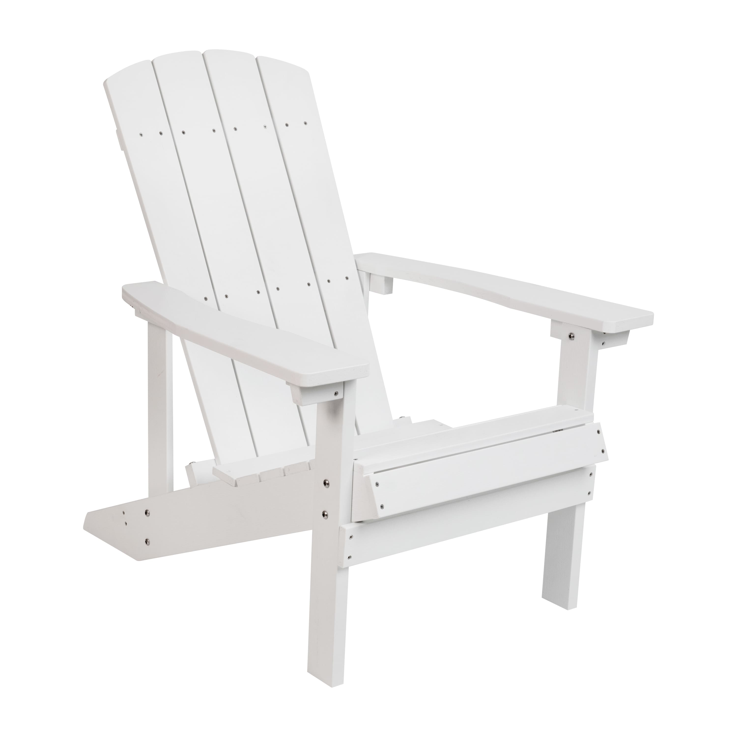 Emma + Oliver - All-Weather Poly Resin Wood Adirondack Chair - White