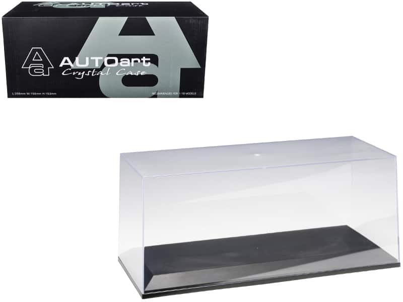 Collectible Display Show Case for 1/18-1/24 Scale Model Cars with Plastic Base by Autoart - Black
