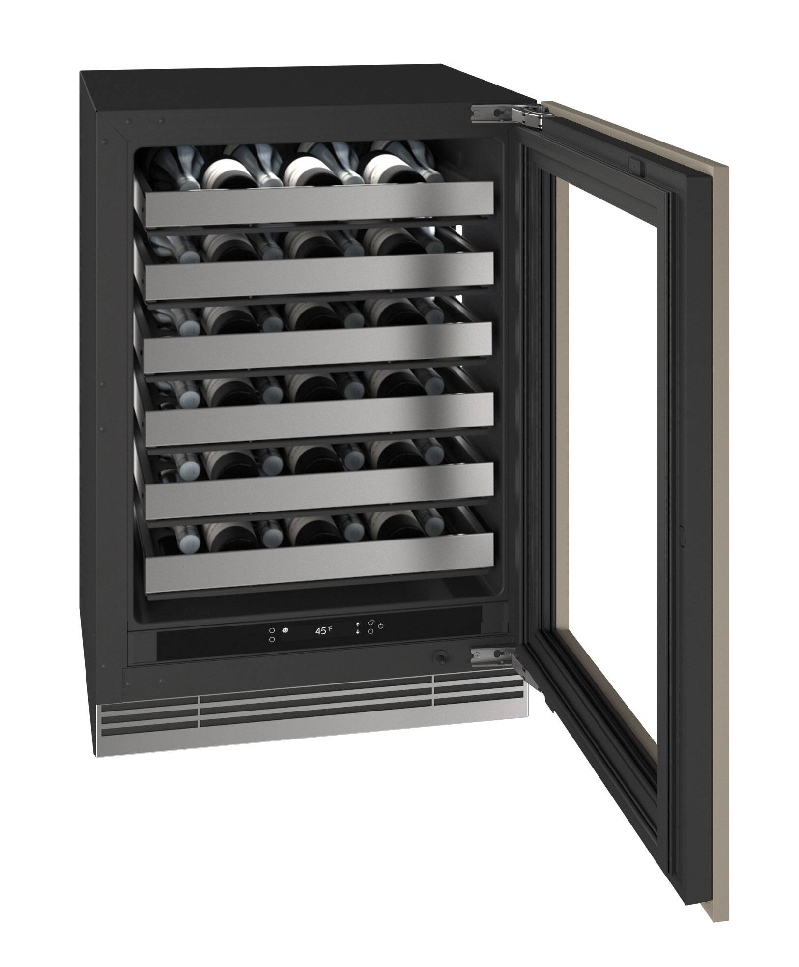 Alt View 3. U-Line - 24"W. 2.8 Cu.Ft. Built-In Wine Refrigerator-Panel Ready Frame w. Glass - Panel Ready.