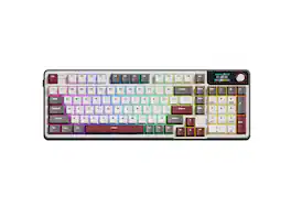 Rosewill - NEON K96 Wireless Gaming Keyboard, 96% Layout, Hot-Swap, RGB, PBT Keycaps, Red Switches, Smart Display & Knob - Black