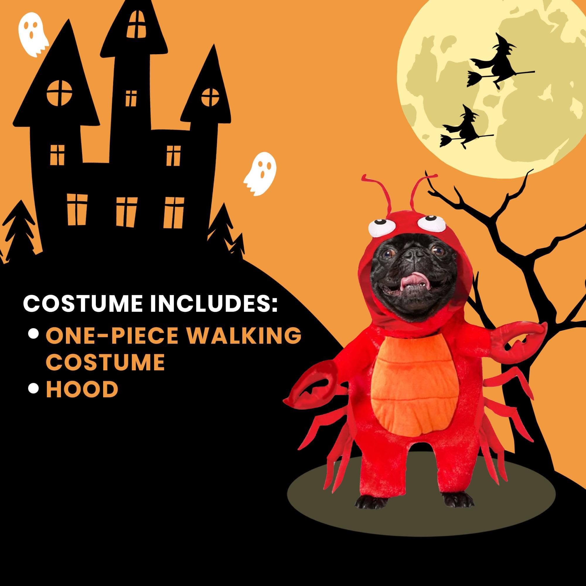 COSTUME INCLUDES:  
- ONE-PIECE WALKING COSTUME  
- HOOD