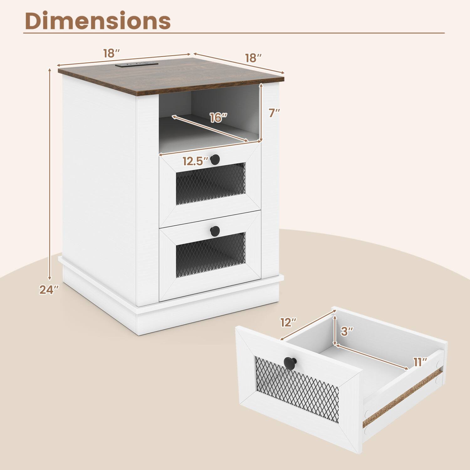 Dimensions
18"
18"
16"
7"
12.5"
24"
12"
3"
11"