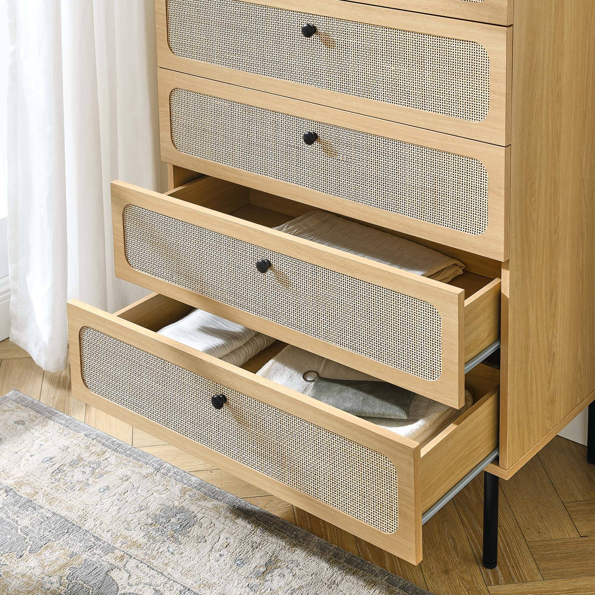 Back. Modway - Chaucer 5-Drawer Chest by Modway - Oak.
