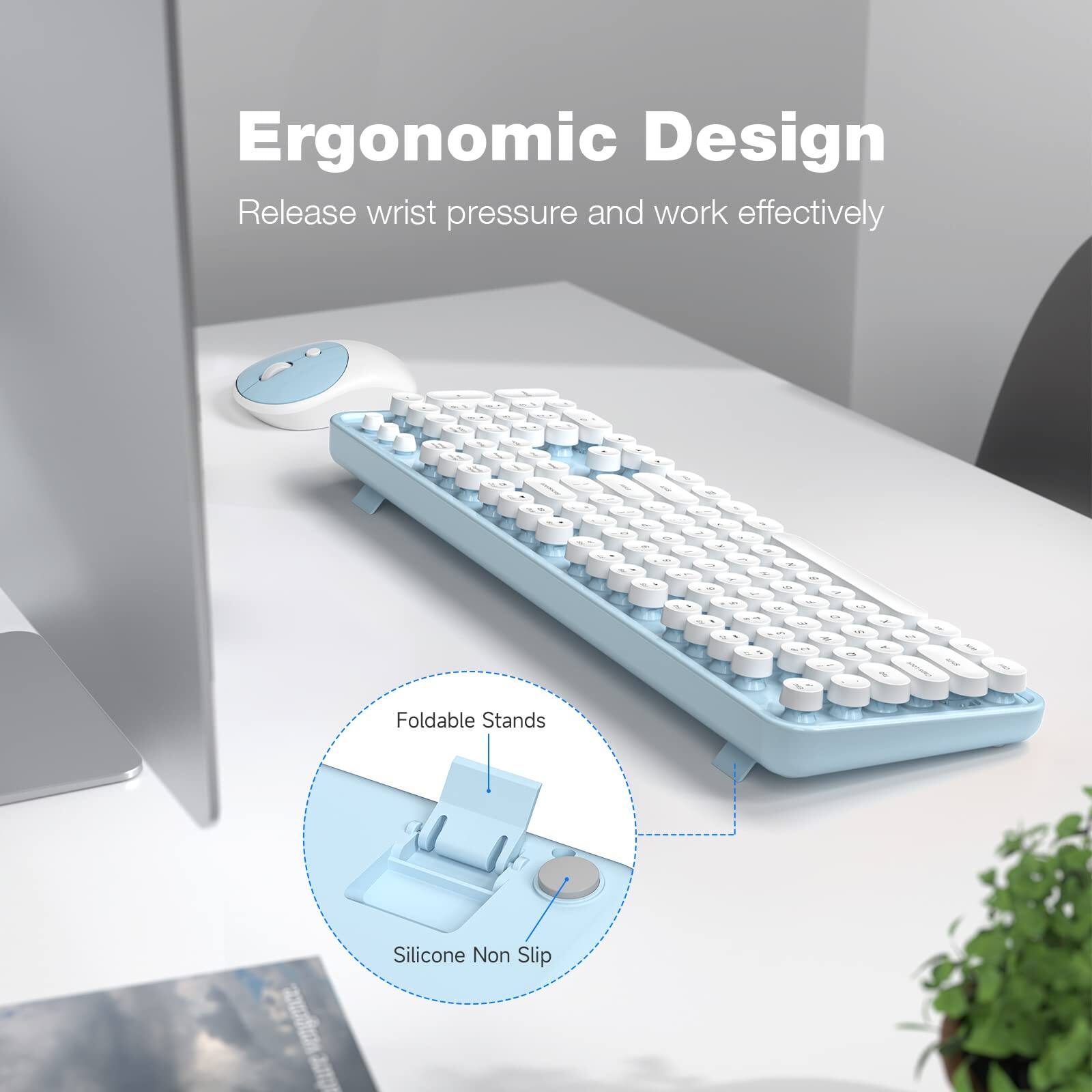 Ergonomic Design  
Release wrist pressure and work effectively  

Foldable Stands  
Silicone Non Slip