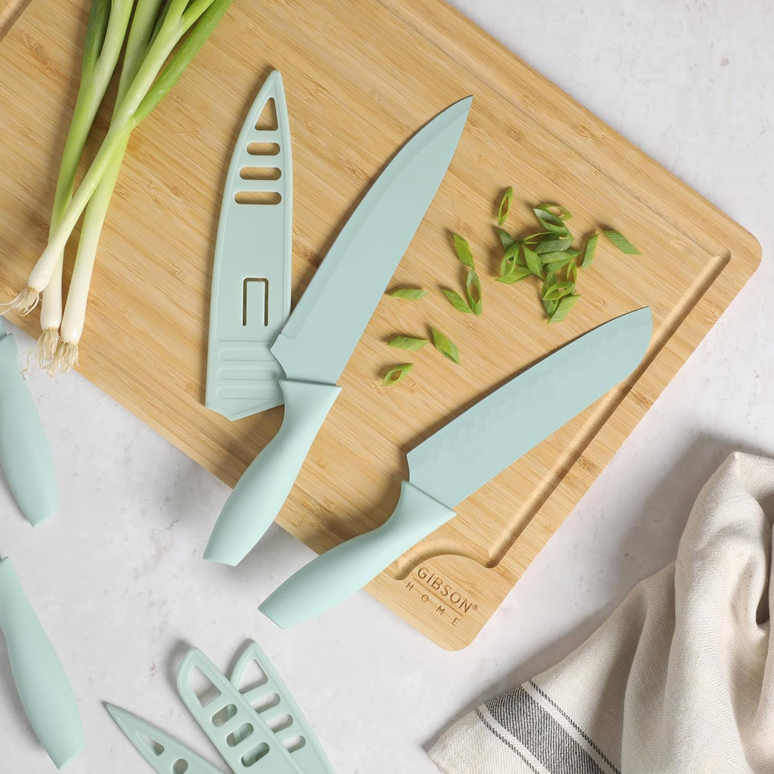 Alt View 2. Gibson - Gibson Home Bostonville Nonstick Stainless Steel 12 Piece Cutlery Set in Turquoise - Turquoise.