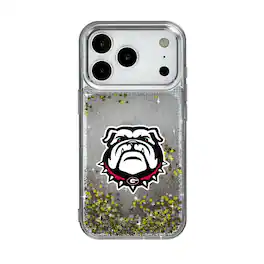 Keyscaper - NCAA - Georgia Bulldogs Linen Logo iPhone Glitter Case - 15 - Multicolor