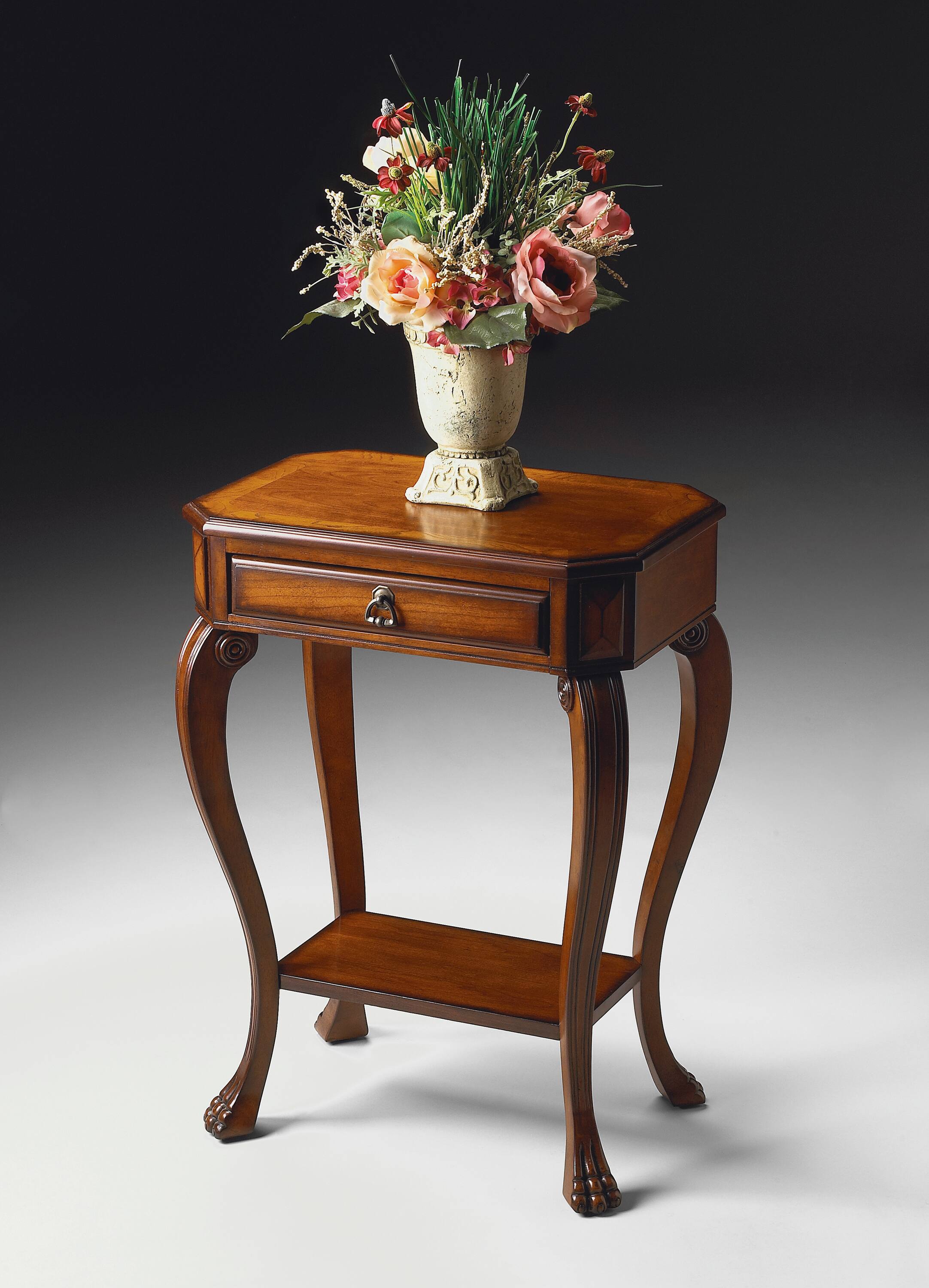 Alt View 1. Butler Specialty - Channing One Drawer Console Table - Medium Brown.