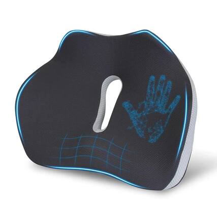 Front. PREMIUM - Ergonomic Memory Foam Seat Cushion for Office Chairs - Grey.