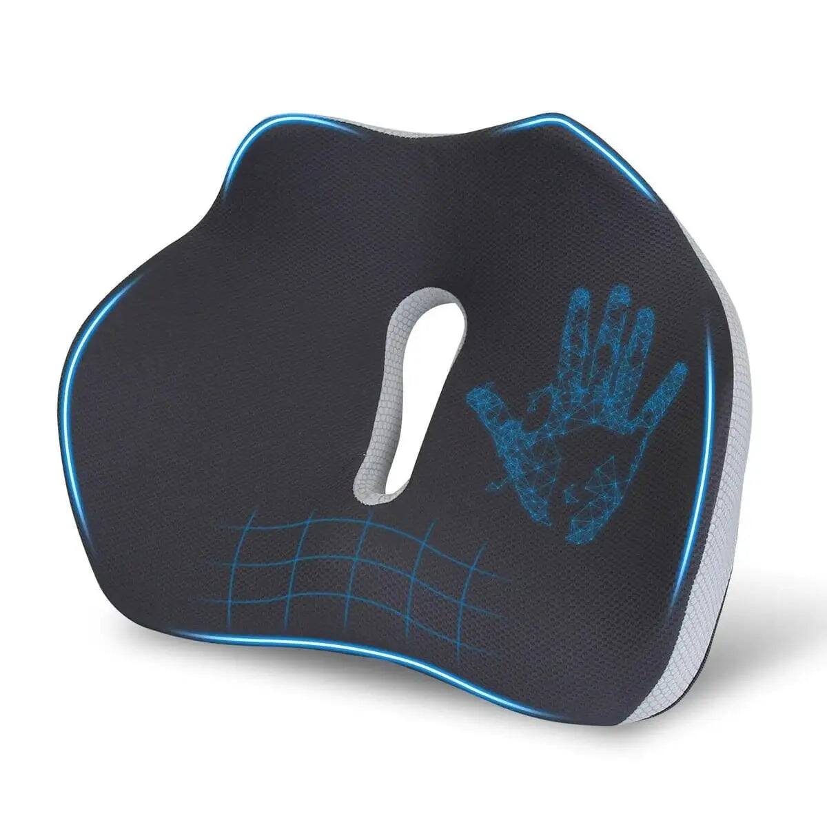 Front. PREMIUM - Ergonomic Memory Foam Seat Cushion for Office Chairs - Grey.