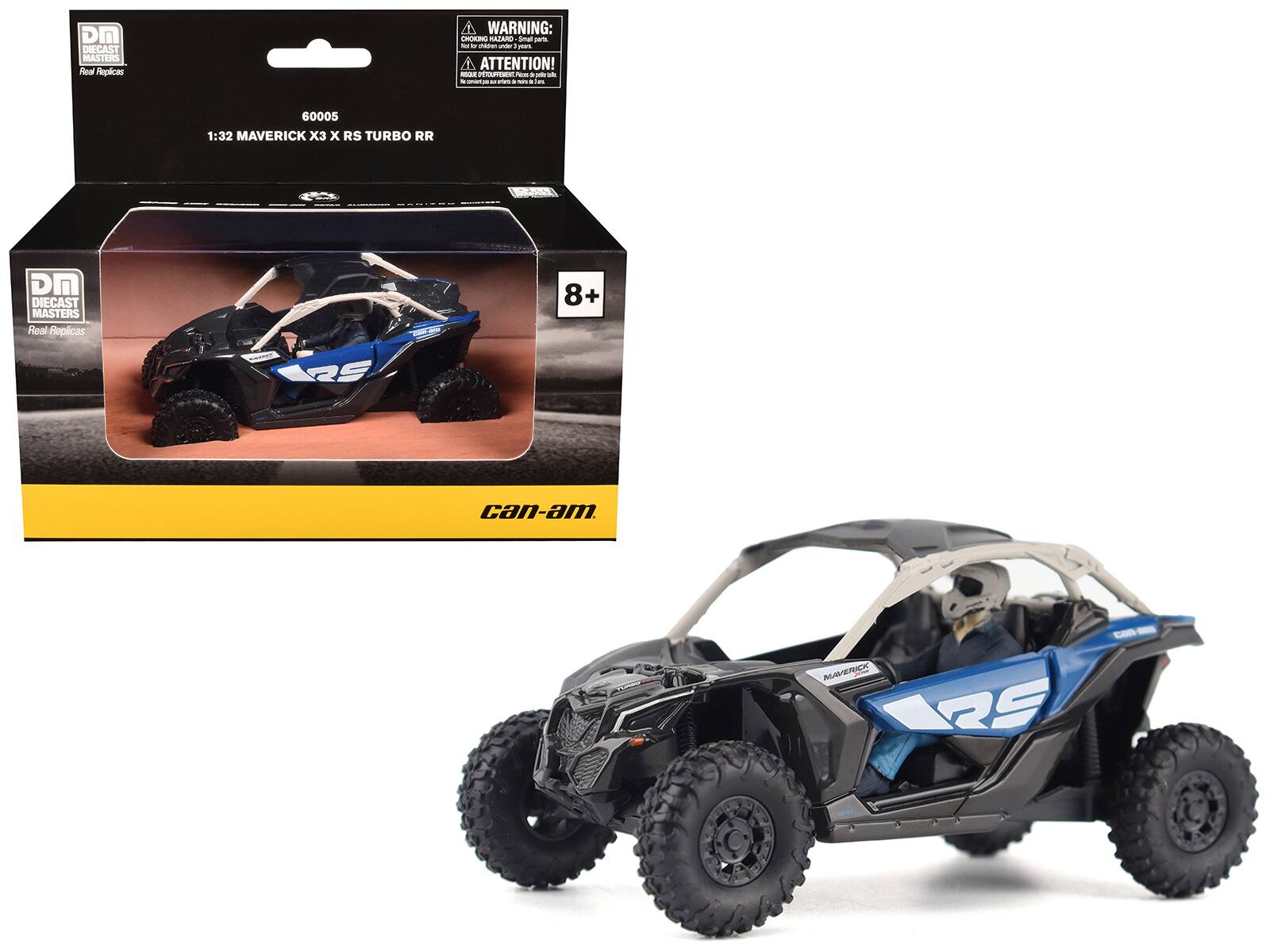 DIECAST MASTERS Real Replicas

60005
1:32 MAVERICK X3 X RS TURBO R

can-am

WARNING: CHOKING HAZARD - Small parts. Not for children under 3 years.
ATTENTION! Risque d'étouffement - Petites pièces. Ne convient pas aux enfants de moins de 3 ans.

8+