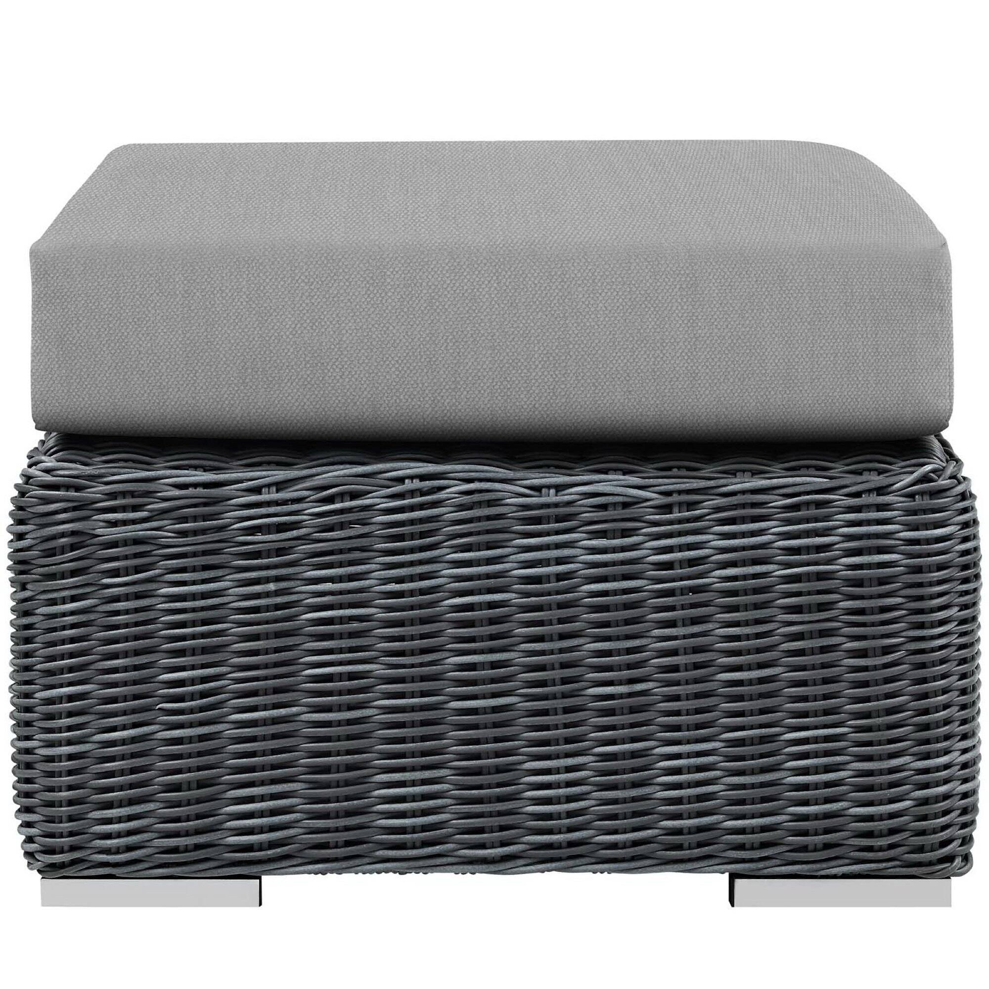 Left. Modway - Summon Outdoor Patio Sunbrella® Ottoman by Modway - Canvas Gray.