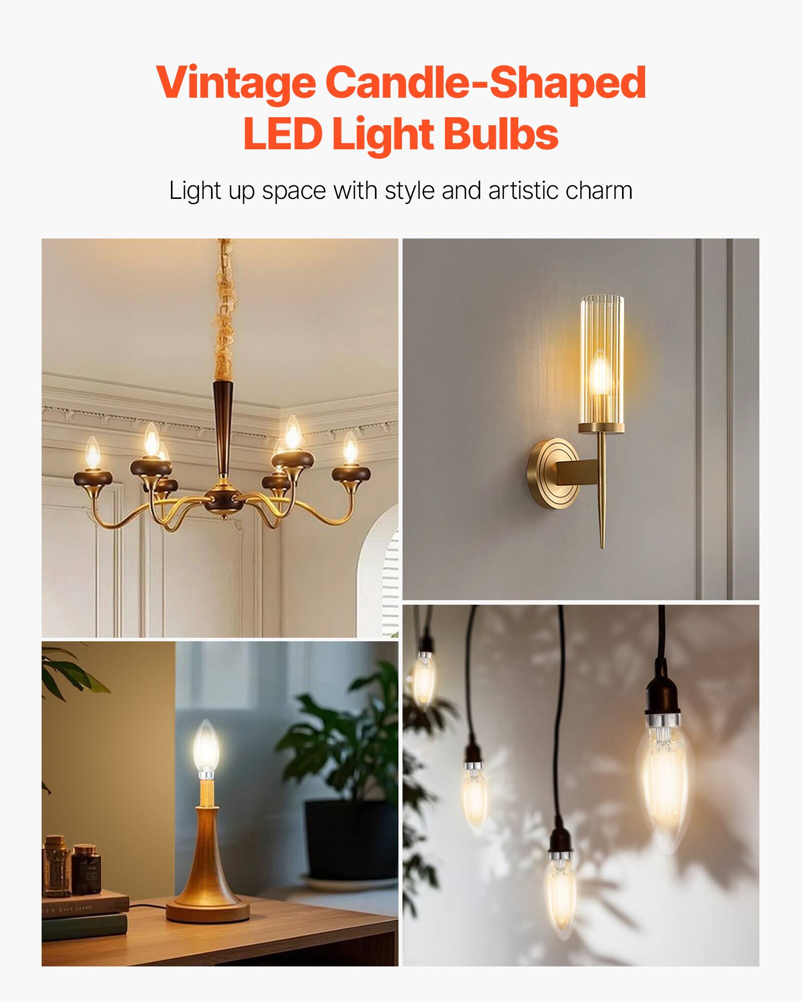 Vintage Candle-Shaped LED Light Bulbs

Light up space with style and artistic charm