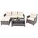 Front. Costway - Costway 4PCS Patio Rattan Furniture Set Sofa Ottoman Cushion Garden Deck - White.