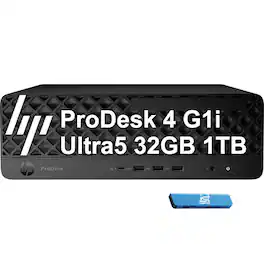 HP - Upgraded - ProDesk 4 G1i SFF Desktop - AI PC - Intel Core Ultra 5 235 - 32GB RAM - 1TB SSD - Wi-Fi - Mouse - Keyboard - Win 11Pro - Black