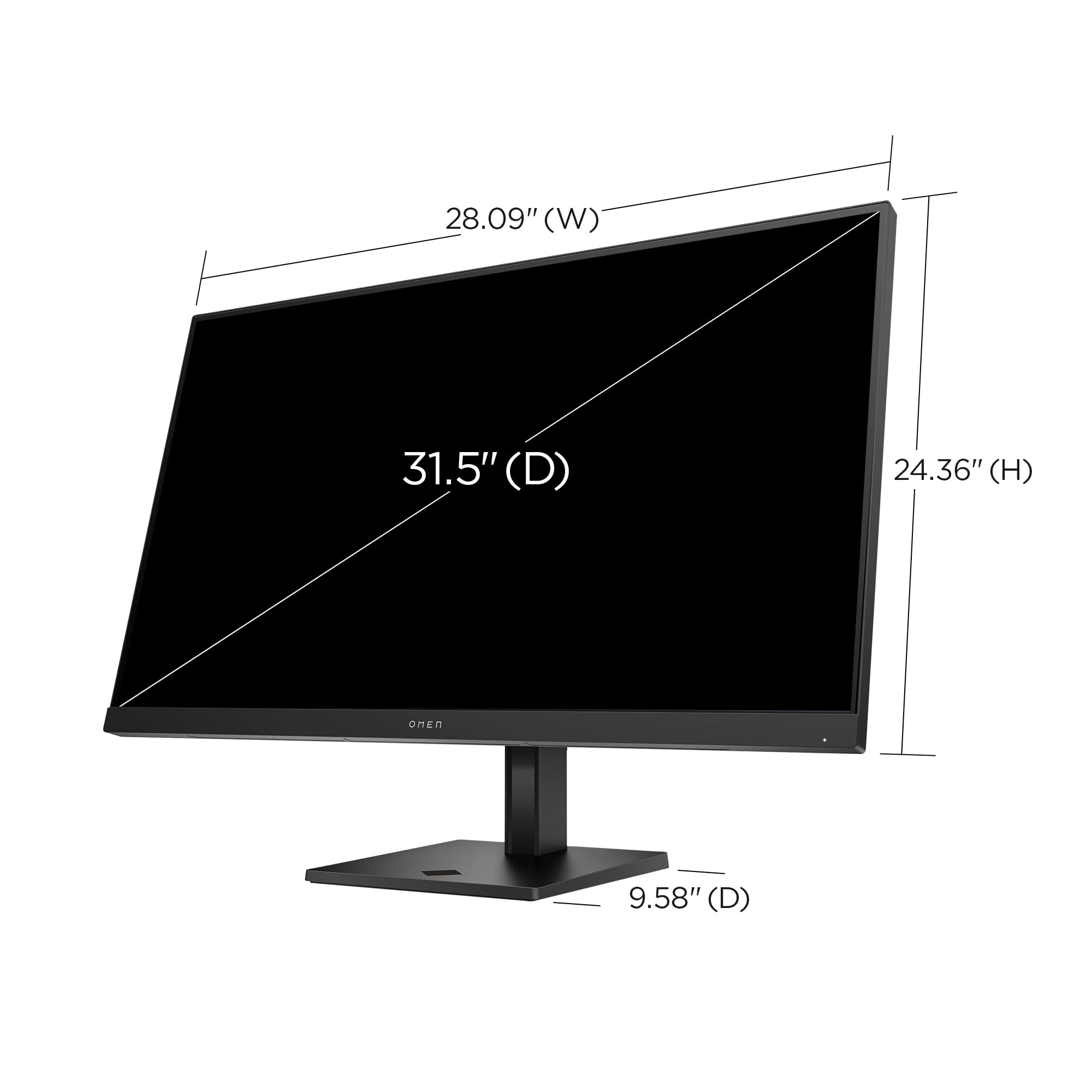 Alt View 12. HP OMEN - 31.5" IPS LED QHD 165Hz FreeSync Gaming Monitor with HDR (HDMI, DisplayPort) - Black.