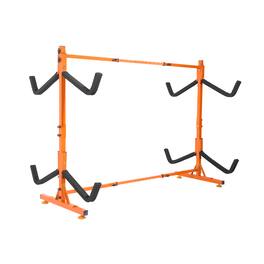 VEVOR - Freestanding Kayak Storage Rack, Kayak Stand for 4 Kayak Canoe Paddleboard, Heavy-duty Steel Kayak Hanger Holder - Black;Orange