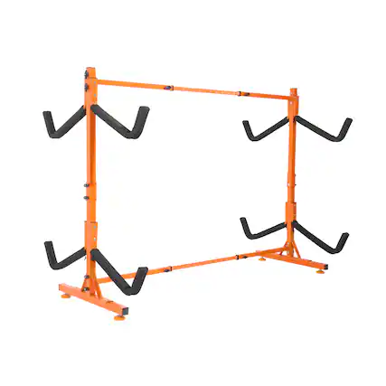 Front. VEVOR - Freestanding Kayak Storage Rack, Kayak Stand for 4 Kayak Canoe Paddleboard, Heavy-duty Steel Kayak Hanger Holder - Black;Orange.