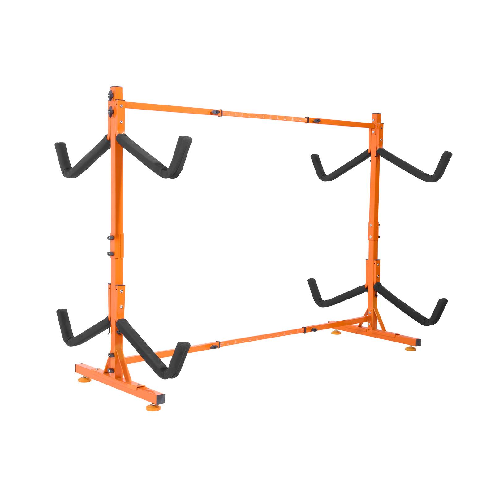 Front. VEVOR - Freestanding Kayak Storage Rack, Kayak Stand for 4 Kayak Canoe Paddleboard, Heavy-duty Steel Kayak Hanger Holder - Black;Orange.