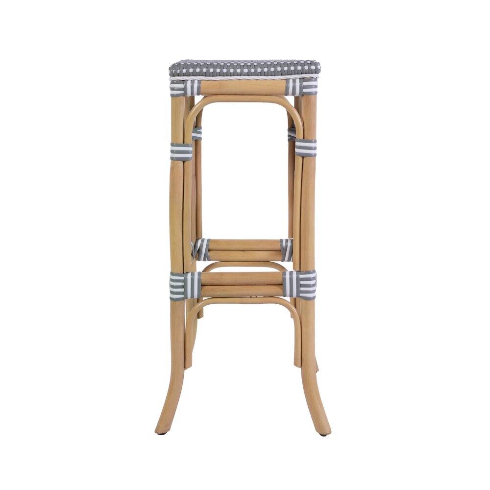 Angle. Butler Specialty - Laguna 30.5 in. Seat Height Rectangular Rattan Backless Bar Stool Gray and White - Gray And White.