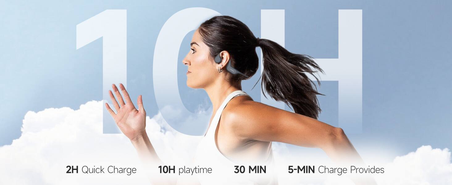 2H Quick Charge  
10H playtime  
30 MIN  
5-MIN Charge Provides